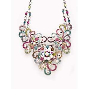 Elizabeth Jadore Ritzy Multi Color Flower Necklace 