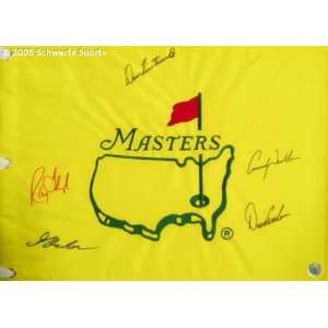  Masters Multi Signed Flag w/5 Signatures Of PGA Golfers 