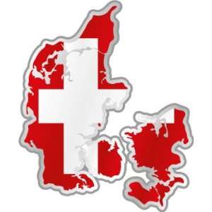  Denmark Danmark Danish map flag car bumper sticker decal 4 