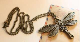 Unique Retro Vintage Lovely Dragonfly Wings Fashion Pendant Necklace 