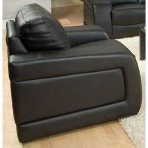  Sofa Chair Contemporary Style Black Leather Match