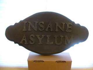insane asylum sign halloween prop props  