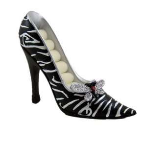   Black and White Butterfly Shoe Ring Holder Point Toe