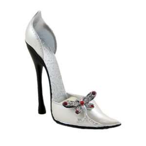   High Heel Ring Holder Shoe Point Toe Silver (S)