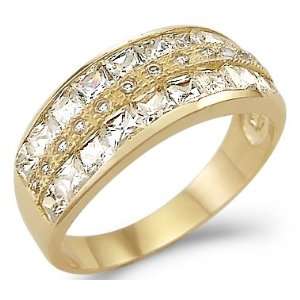   13   Solid 14k Yellow Gold Ladies CZ Cubic Zirconia Fashion Channel 
