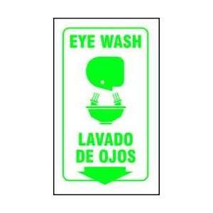 Safety Sign,eye Wash Bilingual V   ZING  Industrial 