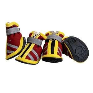  Pet Life Ruff Kicks Sporty Canvas Sneakers   Red/Yellow 