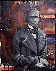 Jeff Barner Frederic Chopin Signed Acrylic on Canvas  
