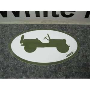  NEW JEEP WILLYS WILLYS GREEN & WHITE DECAL 5 3/4 H X 3 3 