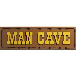  Man Cave Wood Sign   Man Cave Barbwire: Sports & Outdoors