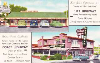 Dana Point CA Walnut Grove restaurant Postcard  