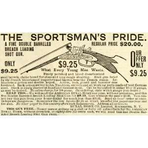  1888 Ad Sportsmans Double Barreled Breach Loading Shotgun 
