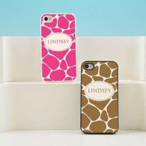  White Giraffe Print Personalized Case for IPhone 4 and 4S 