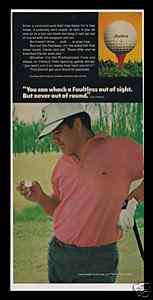 1970 Faultless Golf Balls Lee Trevino Vintage Ad  