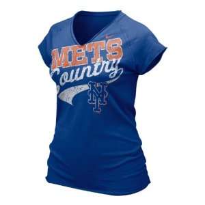   New York Mets Womens Royal Bases Loaded V Neck Tee: Sports & Outdoors