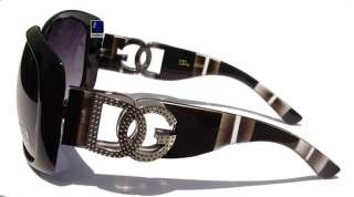 New 2 Pair DG Sunglasses Designer Womens Black Brown Stripes DG26528 