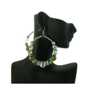 Basketball Wives POParazzi Inspired Rondelle & Ball Earring Lime 