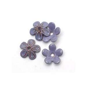  C Koop Beads Violet Enamel Medium 5 Petal Flower Component 