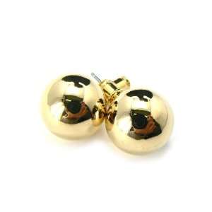  Basketball Wives Stud Earring Shiny Gold LXE3G 10mm 