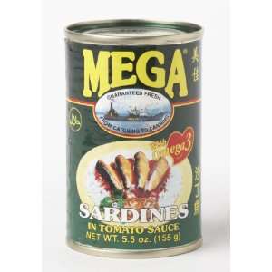 Mega Sardines in Tomato Sauce 5.5oz Grocery & Gourmet Food
