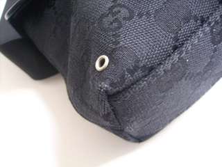 Authentic Gucci Black Monogram Waist Bag Purse  