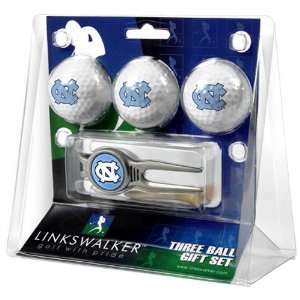  North Carolina Tar Heels NCAA 3 Ball Gift Pack w/ Kool 