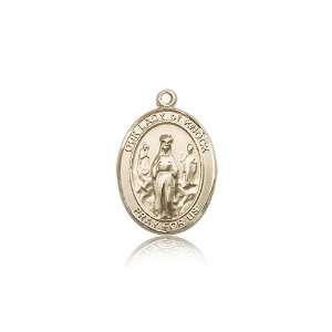  14kt Gold O/L Our Lady of Knock Medal 3/4 x 1/2 Inches 