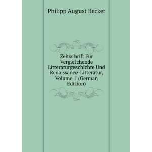   , Volume 1 (German Edition) Philipp August Becker  Books