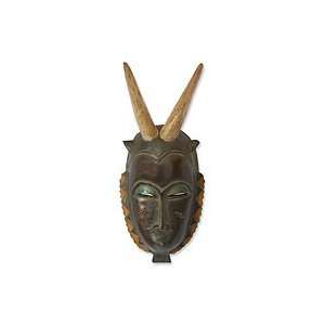  NOVICA Ivorian wood mask, Baule Warrior