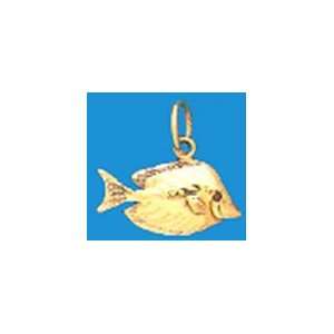 Peter Costello 14K Gold 20MM Tang Fish 3 D Nautical Pendant  