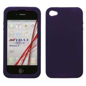 Dark Purple Silicone Skin Case Cover for Apple iPhone 4  