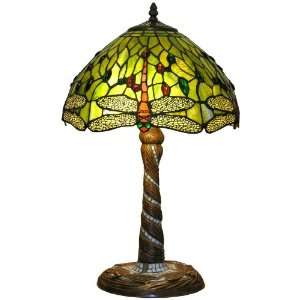    Green Dragonfly Motif Tiffany Style Table Lamp: Home Improvement
