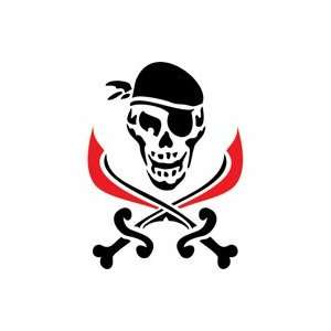  Tattoo Stencil   Pirate Skull w/ Swords   #398: Health 