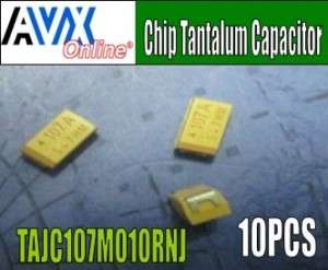 avx chip Tantalum capacitor 100uF 10V 6032 10pcs  