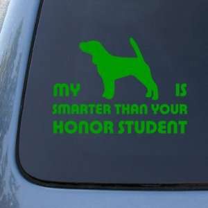   STUDENT   BEAGLE   Vinyl Dog Decal Sticker #1525  Vinyl Color: Green
