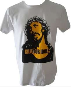 Mens Kill Your Idols   Axl Rose   Guns N Roses Jesus Retro T Shirt 