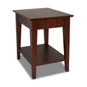  Facets End Table in Merlot Finish: Home & Kitchen