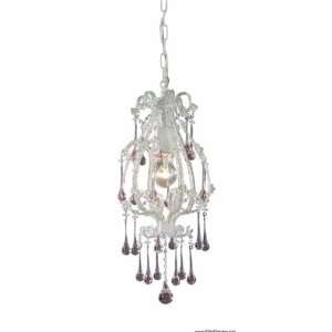  Opulence 1 Light Pendant In Antique White And Rose 
