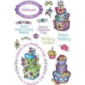  JustRite Stampers Clear Stamps Topsy Turvy Cakes