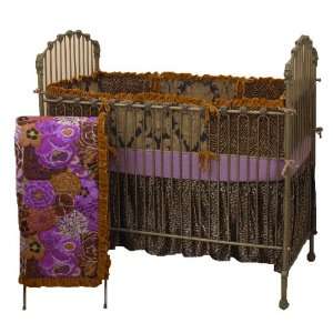   Tale Designs Wild Elegance 4 Piece Bedding Set, Purple Black: Baby