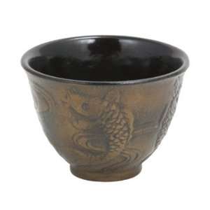  Bronze Japanese Koi Cast Iron Teacup