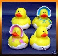 BABY SHOWER Pink & Blue Rubber DUCKS *NEW* Set of 4  