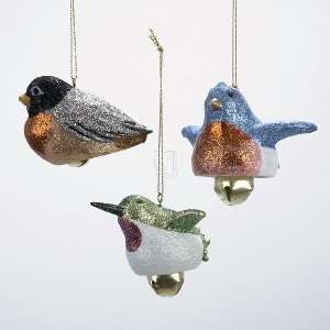  1.75 4 Resin Glitter Bird on Bell Ornament Case Pack 96 