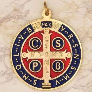  Large Gold Inlay Medal of St. Benedict 