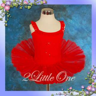 Girl Red Ballet Tutu Dance Costume Dress Leotard 4 5  