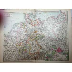  1896 MAP GERMANY BERLIN WURTEMBERG BRUNSWICK ANTWERP