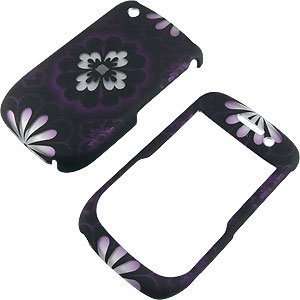  Black Floral Purple Protector Case for BlackBerry Curve 