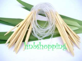 24 Circular Bamboo Knitting Needles Set 18 Pcs US 0 15  