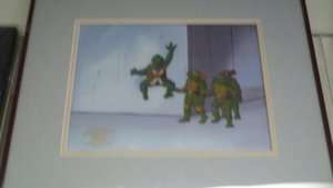 TMNT Framed MWS Teenage Mutant Ninja Turtles Animation Cell Climbing 