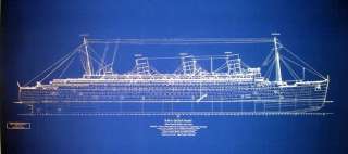 Ships Titanic and Queen Mary Blueprint Plans Set of 2  